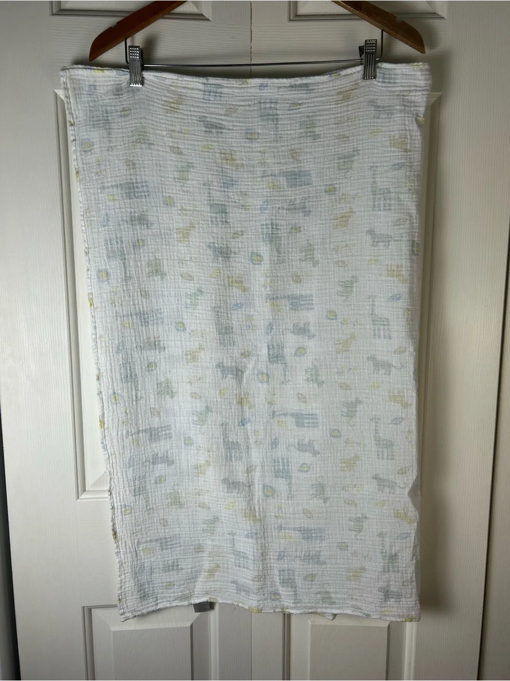 Chick Pea Giraffe Tiger Safari Animals Baby Swaddle Blanket Yellow White Blue